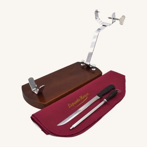 Ferretería Lepanto Ham holder (jamonero) basic folding model + ham knife + honing steel (chaira) + ham cover, from Andalusia 1.8 kg