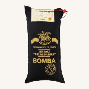 Sol Flor de Calasparra Bomba Calasparra rice (arroz), DO Calasparra, special for paella, from Murcia, black bag 1 kg