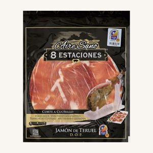Jambon découpé à la main (Jamón) de Teruel DOP, d'Aragon, pré-tranché