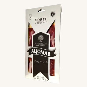 Jambon 100% ibérique de bellota (Jamón), découpé à la main, étiquette noire - Pata Negra, DOP Guijuelo, Salamanque