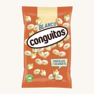 Blanco Conguitos, cacahuètes enrobées de chocolat blanc, très grand sac