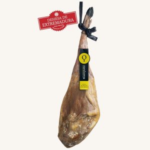 Jambon 100% ibérique de bellota (Jamón), étiquette noire - Pata Negra, AOP Dehesa de Extremadura, cuisse entière