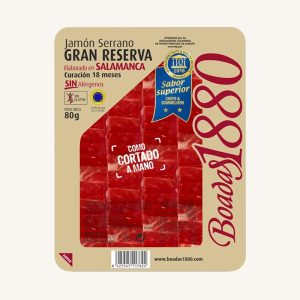 Jambon Serrano (jambon) Gran Reserva (ETG) sculpté à la main, de Salamanque