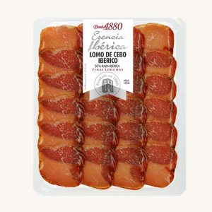 Lomo (longe séchée) ibérique (50%) d'appât, pré-tranché en fines tranches