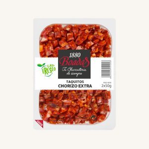 Taquitos Extra Chorizo , coupés en petits cubes