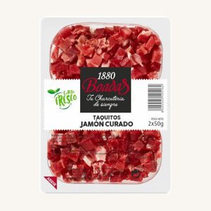 Taquitos de jambon Serrano affiné (coupés en petits cubes)