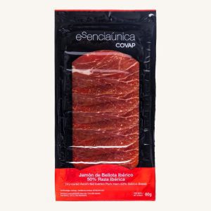 Jambon ibérique de bellota 50% (Jamón), label rouge, de Cordoue, Andalousie, prétranché