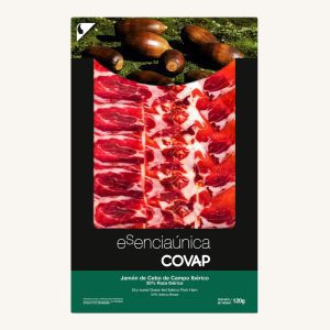 Jambon ibérique (50%) de pâturage (Jamón de cebo de campo), Label vert, de Cordoue, Andalousie, prétranché