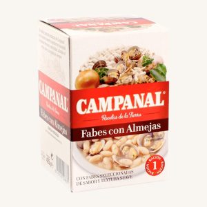 Fabes con almejas (haricots aux palourdes), recette traditionnelle, plat cuisiné pour 1 portion