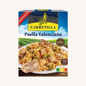 Paella Valenciana, avec riz Bomba, prête à manger en 2 min, 1 plateau portionné
