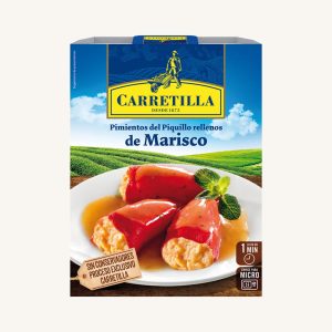 Poivrons piquillo farcis aux fruits de mer, prêts à manger en 1 min, 1 barquette