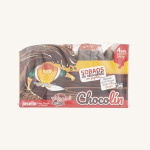 Chocolín - Sobaos au chocolat avec pépites de chocolat, de Cantabrie, pack de 4 unités