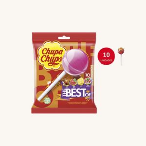 Petit sachet Candy de sucettes The Best Of Chupa Chups, de Barcelone, 10 unités