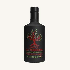 Huile d'olive extra vierge biologique Cortijo La Toquera (EVOO / AOVE), variétés Hojiblanca et Picuda, de Cordoue, bouteille