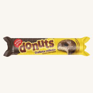 Biscuits fourrés à la crème Donuts et au cacao, plateau de 9 unités