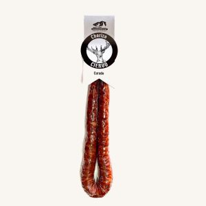 Chorizo de cerf affiné (cerf), fumé au bois de chêne, des Asturies, pièce