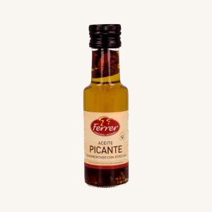 Huile d'olive extra vierge épicée assaisonnée aux épices (aceite picante), de Barcelone, en bouteille