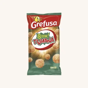 Boom Tijuana, snack de maïs cuit au four avec saveur de barbecue épicé, sac