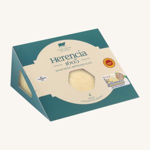 Fromage de brebis au lait cru semi-affiné Herencia Artisan Manchego DOP, affinage minimum 4 mois, en quartier