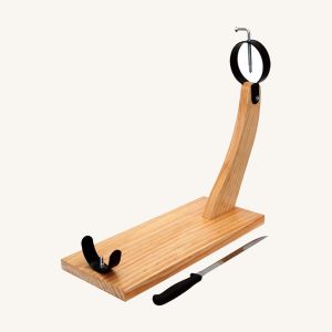 Support à jambon courbé + couteau à jambon, de Valence