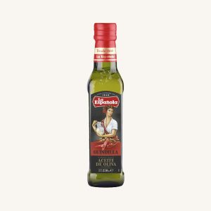 Huile d'olive extra vierge aromatisée au piment (à la guindilla), piquante, d'Andalousie, en bouteille