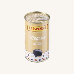 Olives noires dénoyautées (aceitunas negras sin hueso), peuvent