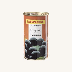 Olives noires non dénoyautées (aceitunas negras con hueso), peuvent