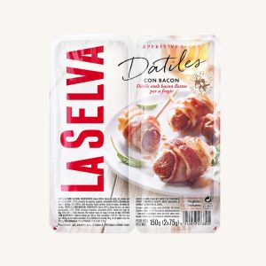Dattes enrobées de bacon, de Catalogne, 12 unités divisées en paquet de 2
