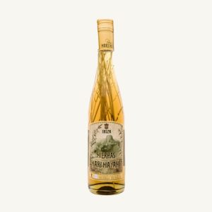 Liqueur artisanale d'herbes d'Ibiza (Licor de Hierbas Ibicencas) aux branches d'herbes, IGP d'Ibiza, bouteille 70cl