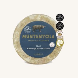 Fromage bleu artisanal de bufflonne Muntanyola Blau, meule