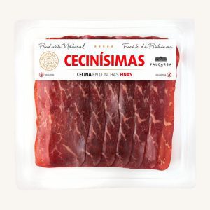 Cecinísimas (cecina en tranches extra fines), légèrement fumée, de León, pré-tranchée