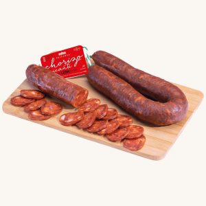 Chorizo épicé de Léon (épicé et fumé) extra, morceau de ficelle 450 gr