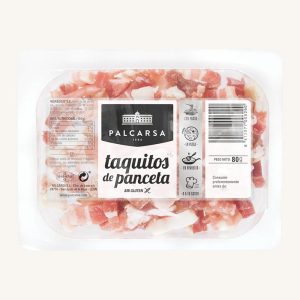 Taquitos de Panceta (poitrine de porc coupée en dés), pour la cuisson