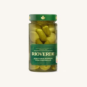 Cornichons / olives Gordal farcies aux cornichons (aceitunas gordal con pepinillos), pot