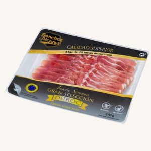 Jambon Serrano (jambon) ETG, 50% race Duroc ou plus, de Tolède, tranches fines