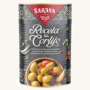 Olives vertes verdiales non dénoyautées avec assaisonnement andalou "La Receta del Cortijo", très grande boîte