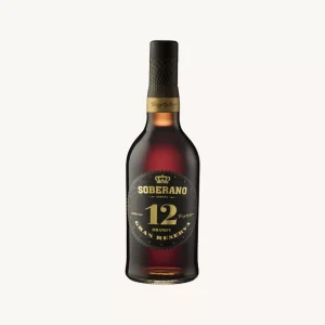 Soberano 12 Gran Reserva, Brandy vieilli en fûts de chêne américain, Brandy de Jerez, d'Andalousie, bouteille