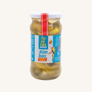 Olives Gordal farcies au piment (aceitunas gordal con guindilla), épicées, pot