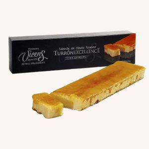 Torrons Vicens Nougat au Jaune d'Oeuf Brûlé (turrón / torró de Yema Quemada), ligne Excellence, étui