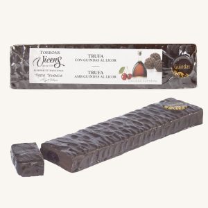 Torrons Vicens Nougat aux truffes et liqueur de cerises (turrón / torró avec guindas al licor), bar
