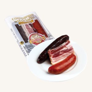 Compango Asturiano, chorizo + boudin + bacon, des Asturies, paquet de 3 pièces