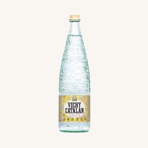 Eau minérale naturelle pétillante authentique, de Gérone, bouteille en verre 1 litre