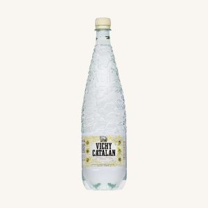 Véritable eau minérale naturelle pétillante, de Gérone, bouteille PET