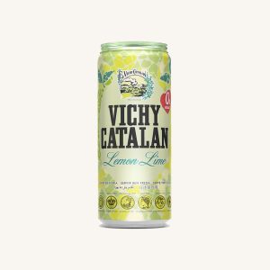 Eau minérale naturelle gazeuse aromatisée au citron vert, sans sucre, de Catalogne, canette