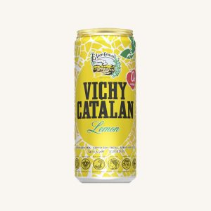 Eau minérale naturelle gazeuse aromatisée au citron, sans sucre, de Catalogne, canette