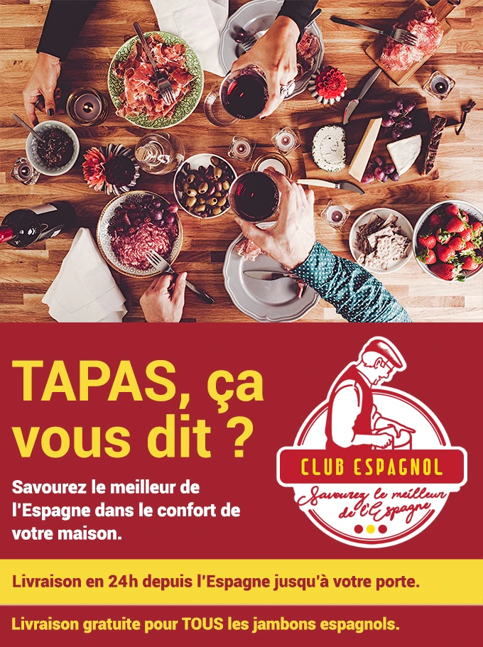 Spanish Club, buy online wine, ham, drinks, olive, charcuterie, tapas and pantry Tapas from Spain